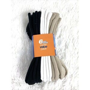 FootJoy Anckle Socks Mens 7-12 ComfortSof Golf Pack 6 Pairs Black White Beige